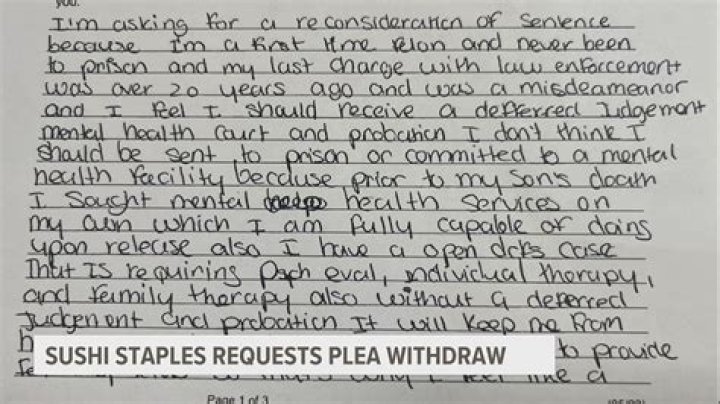 Sushi Staples: Illinois mom pleads guilty to storing dead son in home garbage can for 8 months, may 'avoid' prison sentence